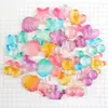 Acessórios de Resina com Glitter Gradiente Acessórios de Cabelo Coroa Grampo de Cabelo Estrela de Cinco Pontas Concha Coração Furo DIY Patch para Sapato