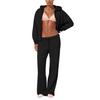 Site Independente da Amazon Transfronteiriço Outono Estilo Kardashian Jaqueta com Zíper Hoodie Esportivo Feminino Terno Casual Europeu e Americano