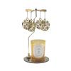 Set de Velas Navideñas con Aroma a Oro y Disco Delgado en Stock del Fabricante con Candelabro de Linterna Giratoria, Regalo Festivo para el Hogar