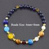 Serie Planeta Transfronterizo Pulsera de Piedra Natural Pulsera de los Ocho Planetas Cadena Elástica Joyería con Cuentas Accesorios de Regalo
