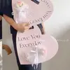 Caja de Regalo para Flores Bolsa para Ramo de Rosas Individuales de Navidad Espejo en Forma de Corazón Tarjeta de Flores de Mano Bolsa para Flores