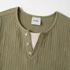 OUSWE Camiseta Henley de Manga Longa Estilo Old Money Masculina Outono Estilo Preguiçoso Camada Base Slim Fit Ombro Normal Moletom RT107