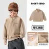 Sudadera con media cremallera para niño estilo europeo de invierno con forro de terciopelo, nuevo estilo para ropa de niños talla mediana y grande, ropa para bebés, ropa de invierno
