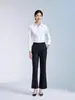 Camisas Profissionais com Decote em V, Roupa de Trabalho Estilo Verão, Camisas Recicladas Não Amassam, Roupa de Trabalho Personalizada para Exposição de Fábrica