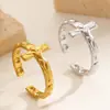 Anillo de Acero Inoxidable con Forma de Cruz Transfronterizo Europeo y Americano para Mujeres y Hombres, Unisex, con una Figura Clavada a la Cruz