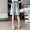 Shorts Vaqueros de Longitud Media para Niñas, Nuevo Estilo 2025 para Niños Mayores, Ropa de Verano Fina para Niños, Shorts Casuales a la Rodilla para Estudiantes de Secundaria