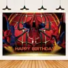 Tela de Fondo de Spider-man Transfronteriza Suministros de Decoración para Fiesta de Cumpleaños Pancarta de Cumpleaños de Spider-man Tela de Fondo para Fotografía