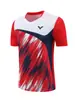 Venta al por mayor Ropa de bádminton New victory para hombre y mujer, camiseta de manga corta de secado rápido, jersey de verano para niños, ropa deportiva de competición con estampado