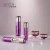 Novo Conjunto de Garrafas de Cosméticos de Acrílico Água Leite Essência Ouro Diamante Reto Redondo 120ml/30g/50g Embalagem Roxa
