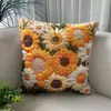 Amazon Transfronterizo Funda de Almohada de Girasol Retro de Temporada Estilo Fresco Juego de Cuatro Piezas de Fundas de Almohada