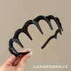 Diadema de Onda de Lujo Ligero de Gama Alta para Mujer, Nuevo Modelo 2025, Especial para Lavarse la Cara, Diadema de Corona Alta con Dientes, Pinza para el Cabello Antideslizante