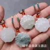 Colgante de Mariposa y Loto de Jade Verde Tianshan de Xinjiang Jade Natural para Hombres y Mujeres Estilo Chino Cadena para Suéter Colgante Venta al por Mayor