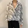 Camisa Floral Retrô Vintage Estilo Hong Kong para Homens e Mulheres Verão Tendência Marca Havaiana Despojada Cool Solta Camisa de Manga Longa Casaco para Casal