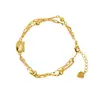 Pulseira Vietnamita Banhada a Ouro, Corrente Dupla Camada de Luxo Leve, Pulseira Gatinho Hello Kitty para Mulheres, Joia Única e Duradoura
