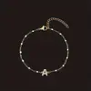 Pulseira de Aço Inoxidável com Gotejamento de Óleo Transfronteiriço Latão Incrustado com Letras de Zircônia 26 Letras Iniciais em Inglês Pulseira Venda Direta da Fábrica