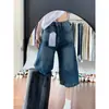 Shorts de mezclilla para mujer de verano estilo retro americano, talla grande, cintura alta, holgados, adelgazantes, pierna ancha, rectos, de longitud media