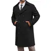 2026 Amazon Mais Vendido Outono/Inverno Transfronteiriço Europeu e Americano Casaco Trench Coat Masculino de Lã de Comprimento Médio de Botão Duplo