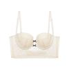 Sujetador Sexy Francés Estilo Chaleco con Varillas de Ballena Algodón Fino en U Espalda Hermosa Íntimos Conjunto de Sujetador Push-Up de Encaje para Mujer