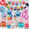 Conjunto de Festa de Aniversário da Peppa Pig Papel Látex Estilo Desenho Animado Decoração de Local Adereços