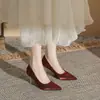 Zapatos de Tacón Alto Apuntados Jinye Cg6006 para Mujer con Tacón de Aguja 2024 Nuevos de Seda y Satén Versátiles No Cansan