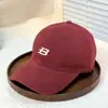 Boné de beisebol americano vintage oblíquo com letra B bordado personalizado, chapéu de cabeça grande e pequena para homens e mulheres