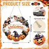 Decoración Transfronteriza de Madera para Ambiente de Fiesta de Halloween para el Hogar, Jardín, Puerta Principal y Señal Decorativa de Madera de Bienvenida para el Hogar