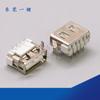 Conector USB AF/A hembra cuerpo corto 10.0mm pin 90 grados pegamento blanco y negro rizado plano espesor 6.3/6.8mm
