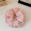 Scrunchie de Rede Plissada Doce de Quatro Camadas para Mulheres, Elástico Versátil para Coque, Acessório de Cabelo de Alta Elasticidade