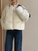 [Geming] Chaqueta de plumón cuadrada corta de cuello redondo para ir al trabajo coreana para mujer de invierno de color puro tipo pan N958C