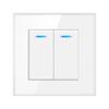 Interruptor doble de control doble de dos aperturas tipo 86 estándar europeo con luz LED pared oculto montaje superficial hogar mayoreo comercio exterior