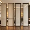 Tela de Aço Inoxidável para Hotel com Design de Ondas d'Água, Tela de Entrada Voltada para a Porta, Parede Divisória, Divisória de Tela para Sala de Estar