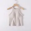 Camiseta sin mangas para mujer de primavera, otoño y verano con almohadillas en el pecho incorporadas, camiseta deportiva sin mangas, camisola versátil para usar en capas