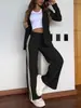 2024 Estación Independiente Transfronteriza Exportación Europea y Americana Nuevo Estilo_Otoño e Invierno Traje Casual de Solapa para Mujer Pantalones de Pierna Ancha Conjunto de Dos Piezas