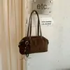 Bolso de axila liso, casual y minimalista, elegante y de gran capacidad, bolso de hombro retro y moderno, bolso tipo almohada de gamuza único y a la moda