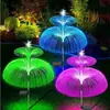 Lâmpada de Água-Viva Solar Decoração de Natal Lâmpada de Paisagem Luz para Pátio e Gramado Lâmpada de Água-Viva Colorida que Muda de Cor com Fibra Óptica