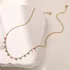 Aogu Moda Europea y Americana Nicho Chapado en Oro de 18K Circonita Acero Inoxidable Cadena para Clavícula para Mujer Nicho Versátil Collar de Alta Gama Nuevo