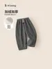 Bangxuan Huzhou Zhili Roupa Infantil Calça Casual Solta para Meninos Cor Sólida Versátil Calça Esportiva para Crianças Maiores