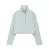 Para Comercio Exterior Transfronterizo Europeo y Americano Ropa de Mujer Aliexpress Más Vendido Otoño Casual Versátil Chaqueta Abrigo Gris Claro