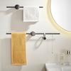 Barra de toalla gris de ingeniería de hotel, toallero de cobre, toallero de baño de varilla extremadamente simple, toallero de baño de lujo accesible, toallero colgante para baño