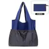 Bolsa de Compras Oxford Impermeável Transfronteiriça Nova, Grande Capacidade, Color-Blocking, Dobrável, Bolsa de Compras Ecológica, Bolsa de Supermercado Feminina de Ombro Único