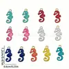 Pingentes de Criaturas Marinhas Esmaltados em Aço Inoxidável Charms DIY de Estrela-do-Mar Caranguejo Peixe 10 Estilos Acessórios de Joias Multicor