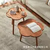 Mesa de Centro de Sala de Estar de Lujo Ligero, Mesa Pequeña, Uso Doméstico Moderno Simple, Mesa Auxiliar Redonda Pequeña para Sofá, Madera Natural, Apartamento Pequeño