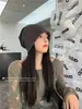 Gorro liso, estilo japonês, versátil, afina o rosto, para mulheres, moda outono e inverno, para cabeça grande, cobre as orelhas, chapéu quente, moderno para homens
