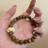 Popular Pulsera de Abalorios de Madera de Loto para Mujer, Nueva Pulsera Estilo Chino con Ambiente Zen, Joyería Retro de Nicho para Mejores Amigas