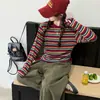 Ropa de Otoño para Niñas Transfronteriza Camisa Base Rayada Nuevo 2026 Niños Estilo Holgado Perezoso Elástico Primavera/Otoño Top Camiseta