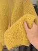 Suéter grueso de mohair amarillo súper bonito para mujer, estilo perezoso holgado de principios de otoño, prenda interior de punto cálida