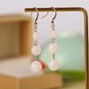 Natural Hetian Jade Brincos Original DIY Simples e Fresco Mulheres Generosas e Coringa