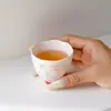 Caneca de Chá Doméstica Rosa Pintada à Mão Flor de Pessegueiro Conjunto de Chá Kung Fu Boca de Flor Caneca de Degustação Copo Individual Pessoal Copo do Mestre
