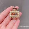 Horquilla de pelo con perlas y diamantes de imitación para mujer, pequeña y exquisita, con flequillo, pinza pequeña para sujetar la cabeza, accesorio para la cabeza