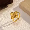 Anillo de Girasol Personalizado Transfronterizo Acero Inoxidable Retro Francés de Alta Gama con Forma Especial de Sol Retorcido Lote